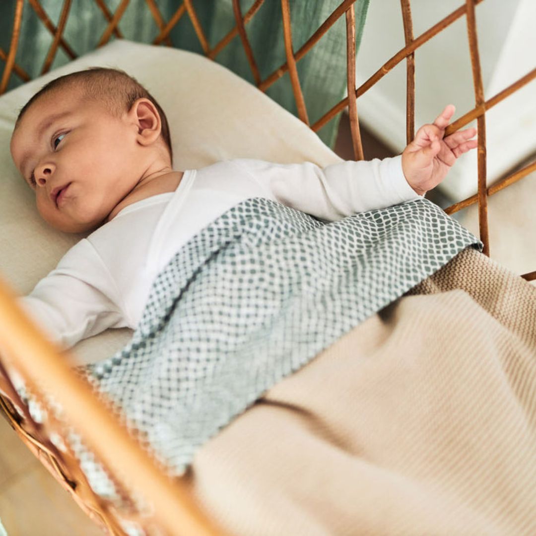 Jollein gebreide wiegdeken van katoen met afmeting 75 x 100 cm in de kleur beige