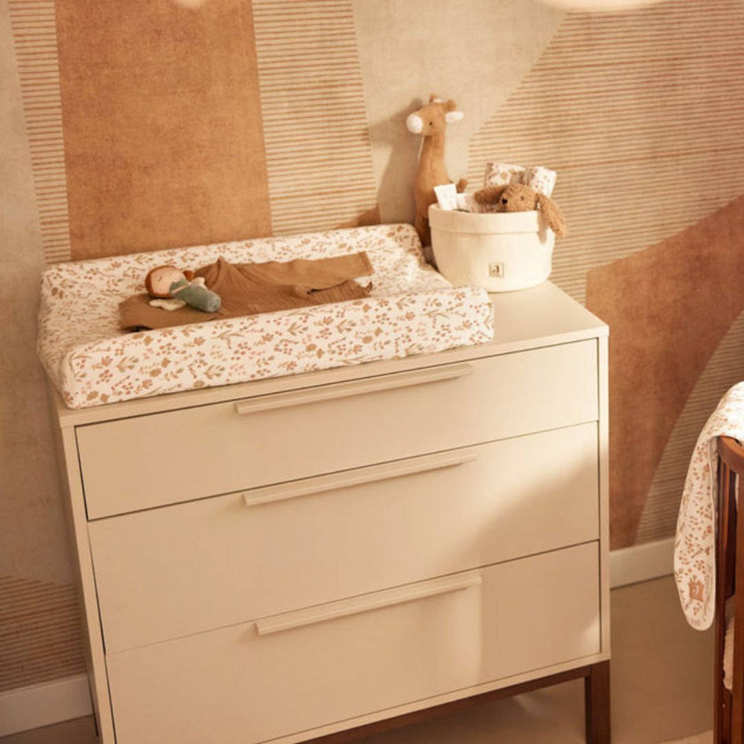 Jollein aankleedkussenhoes van jersey katoen met bloemenprint Bloomy