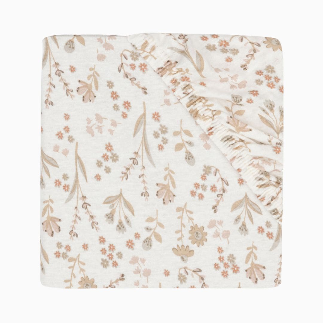 Jollein hoeslaken van jersey katoen voor wieg en ledikant met bloemenprint Bloomy