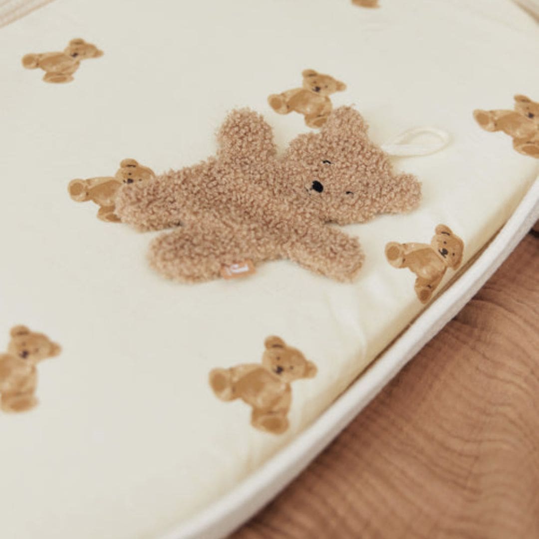 Jollein hoeslaken van jersey katoen voor wieg en ledikant met teddy beertjes print