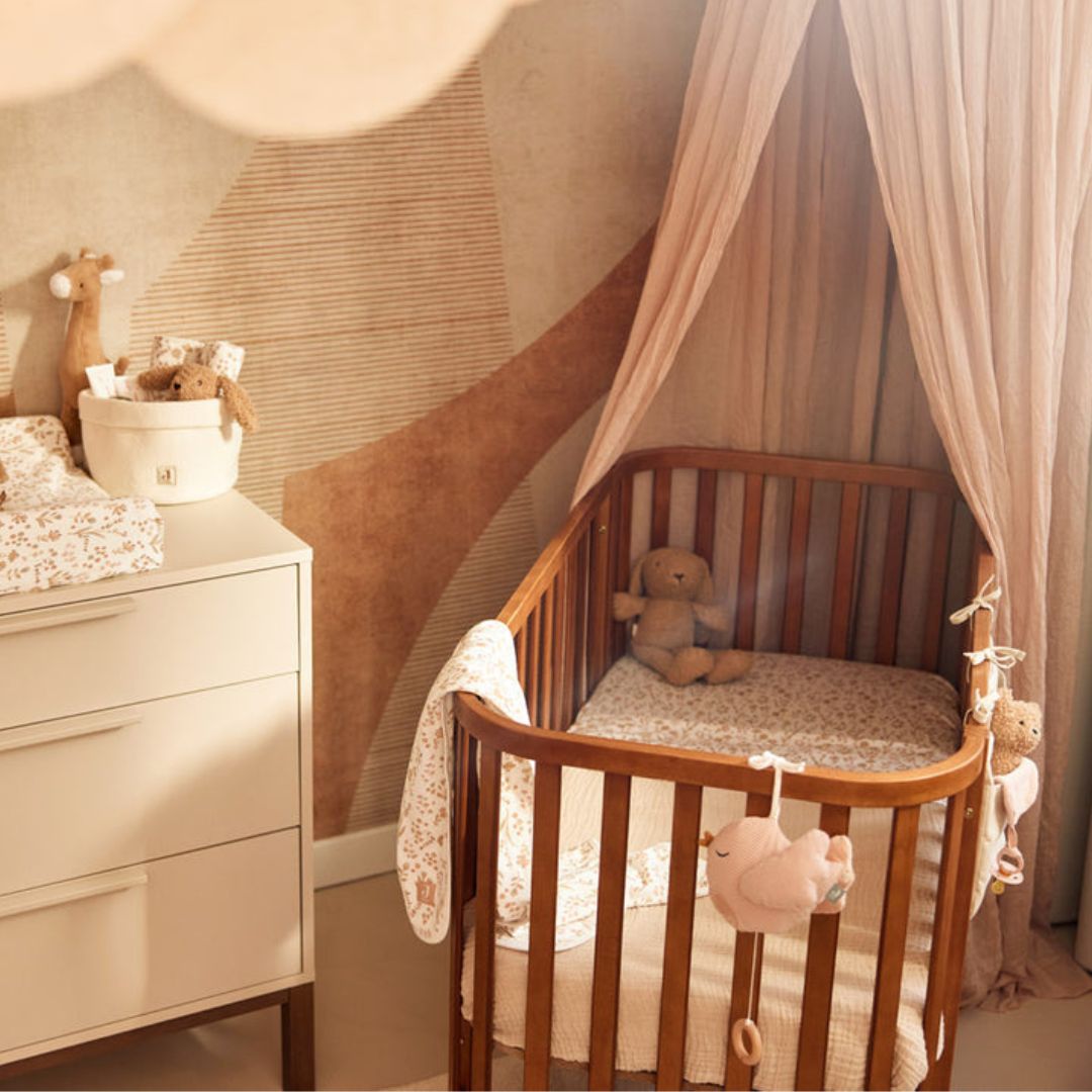 Jollein hoeslaken van jersey katoen voor wieg en ledikant met bloemenprint Bloomy