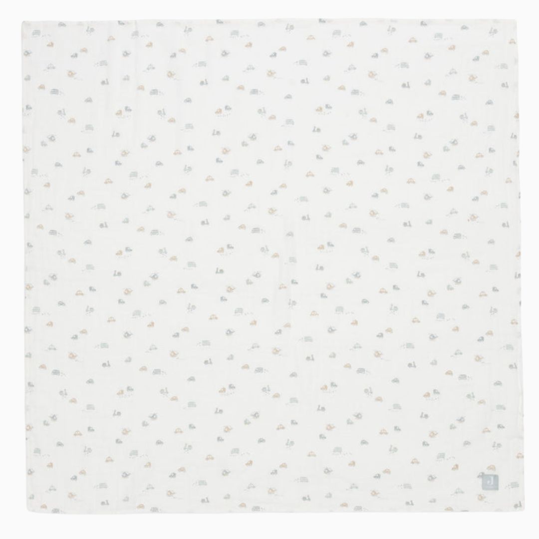 Jollein xl hydrofiele doeken set on the go met autootjes