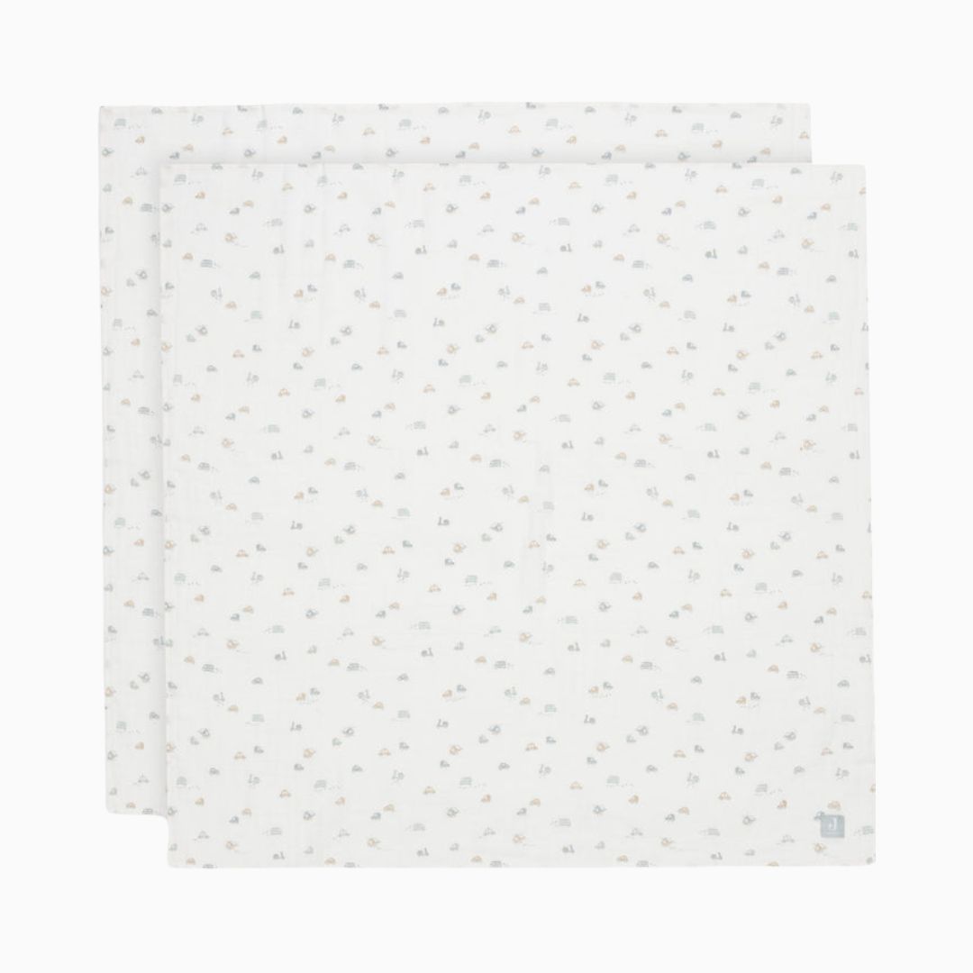 Jollein xl hydrofiele doeken set on the go met autootjes