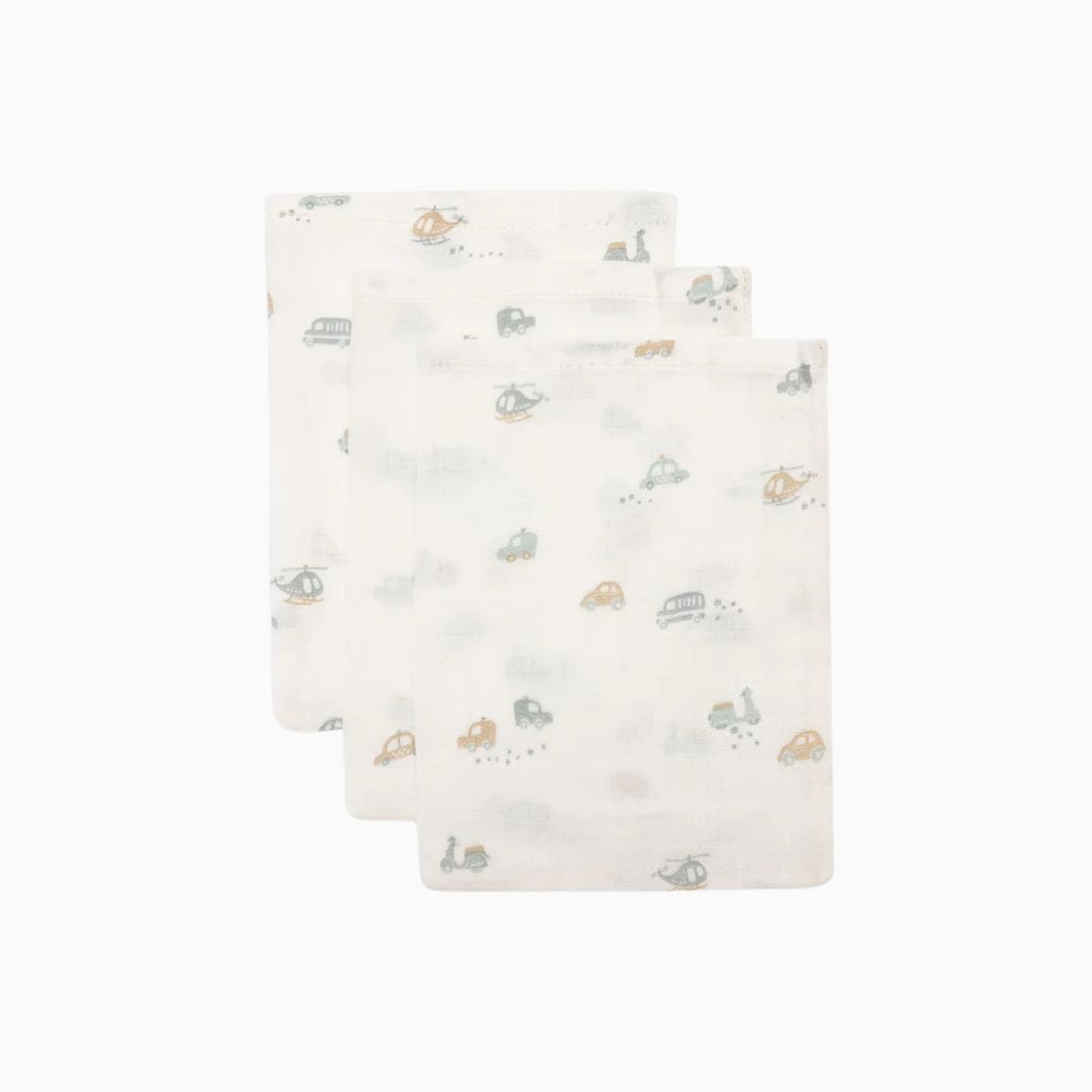 Jollein hydrofiele washandjes in the print On the go