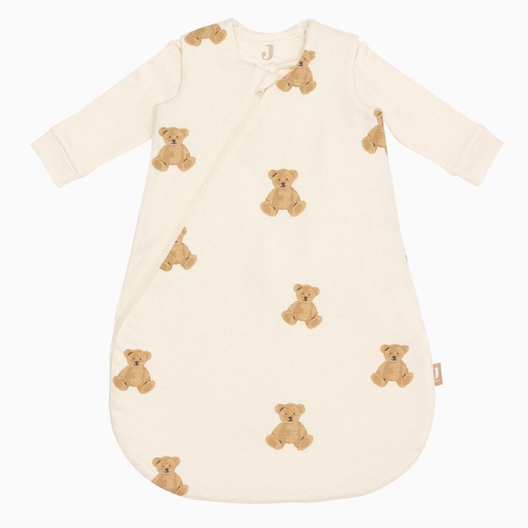 Jollein newborn 4-seizoenen slaapzak voor zomer en winter van 60 cm lang met teddy beertjes
