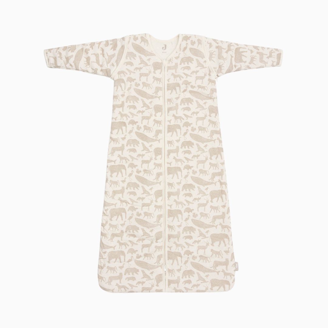 Winter slaapzak van Jollein met afritsbare mouwen Animals Nougat