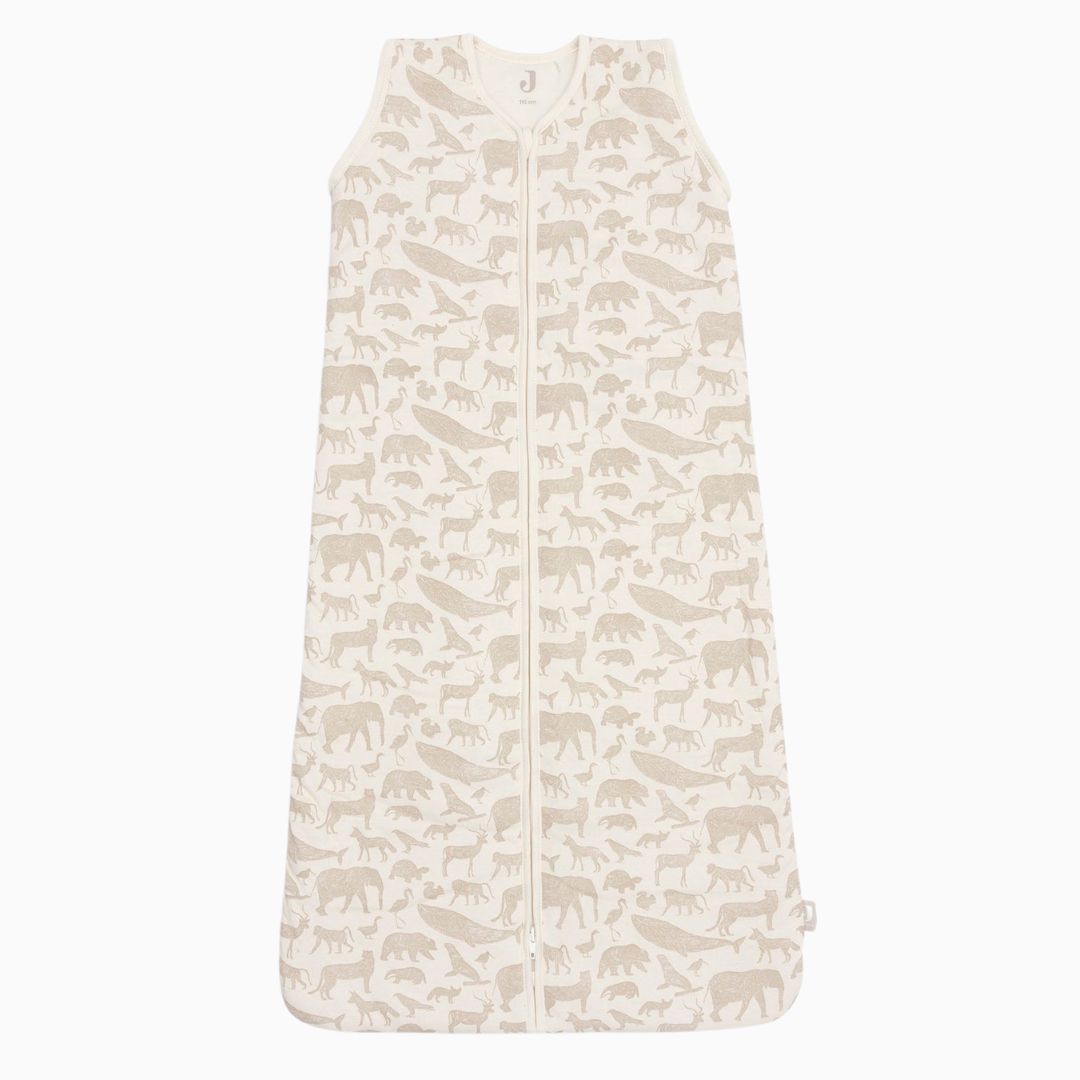 Winter slaapzak van Jollein met afritsbare mouwen Animals Nougat