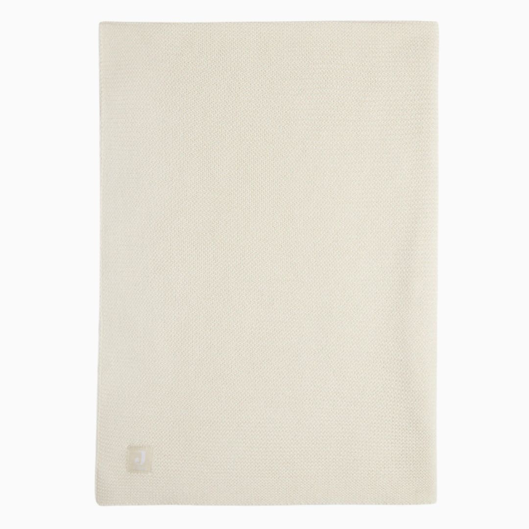 Jollein gebreide wiegdeken van 100% katoen in de kleur wit van 75 x 100 cm groot