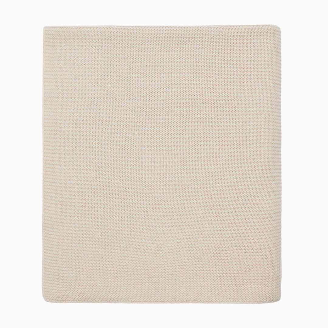 Jollein gebreide wiegdeken van katoen met afmeting 75 x 100 cm in de kleur beige