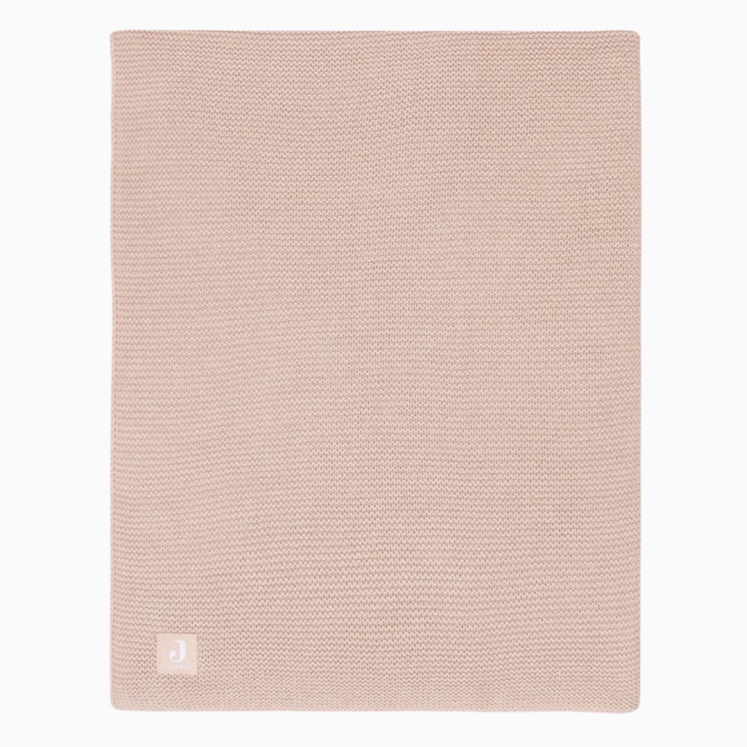Jollein wiegdeken gebreid roze met afmeting 75 x 100 cm