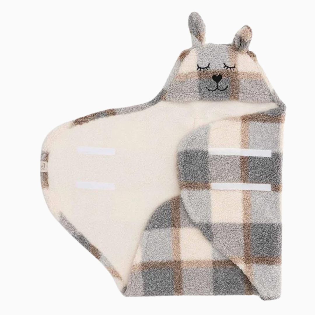Jollein wikkeldeken bunny check - boucle