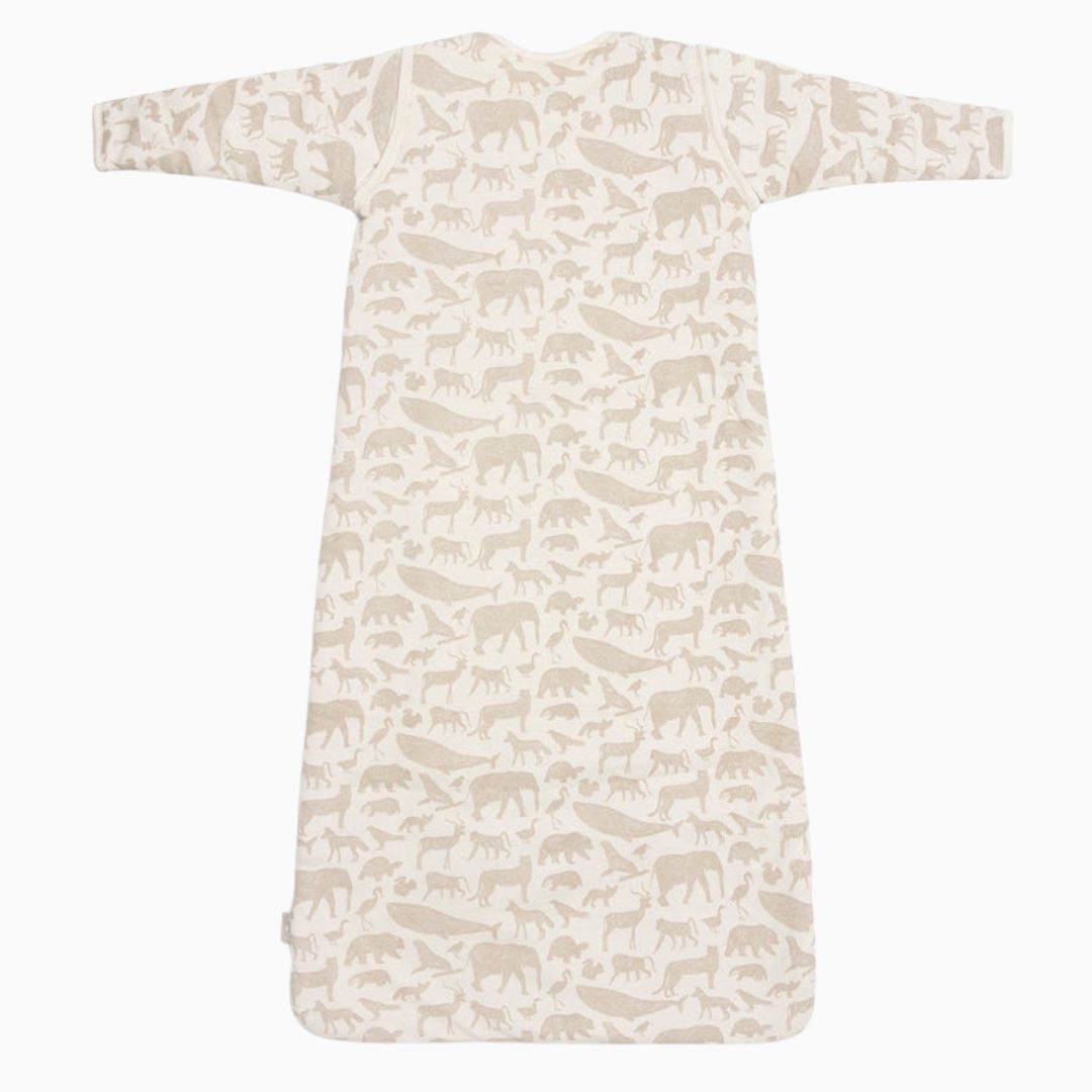 Winter slaapzak van Jollein met afritsbare mouwen Animals Nougat