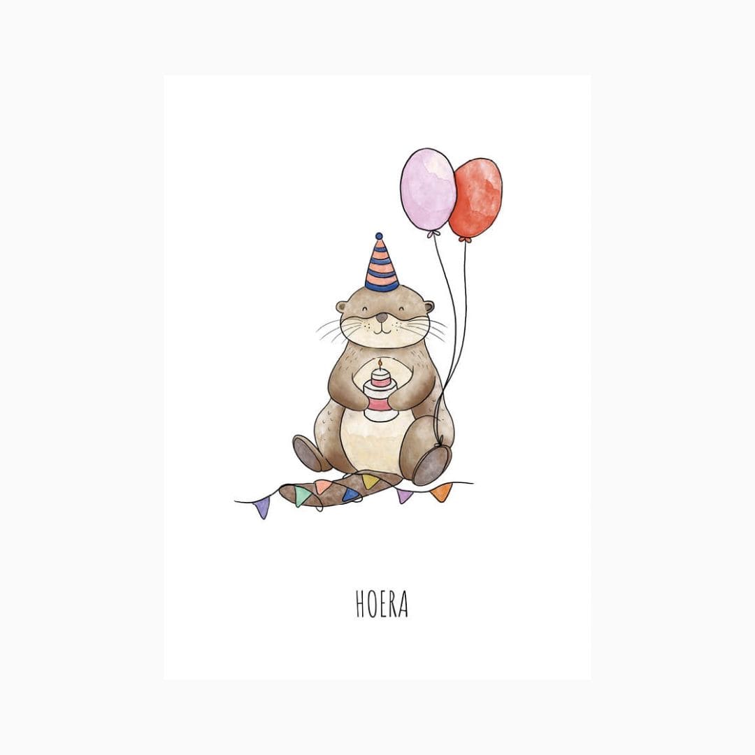 Juulz illustration verjaardagskaart otter