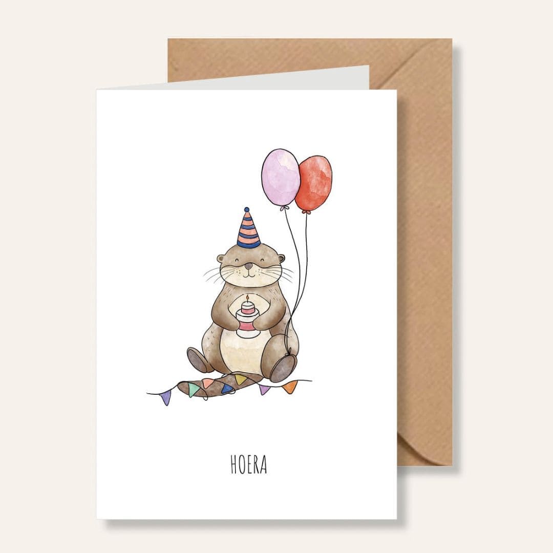 Juulz illustration verjaardagskaart otter
