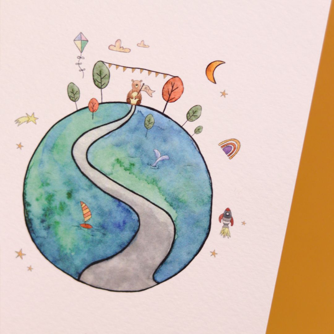 Kaart met wereldbol Juulz