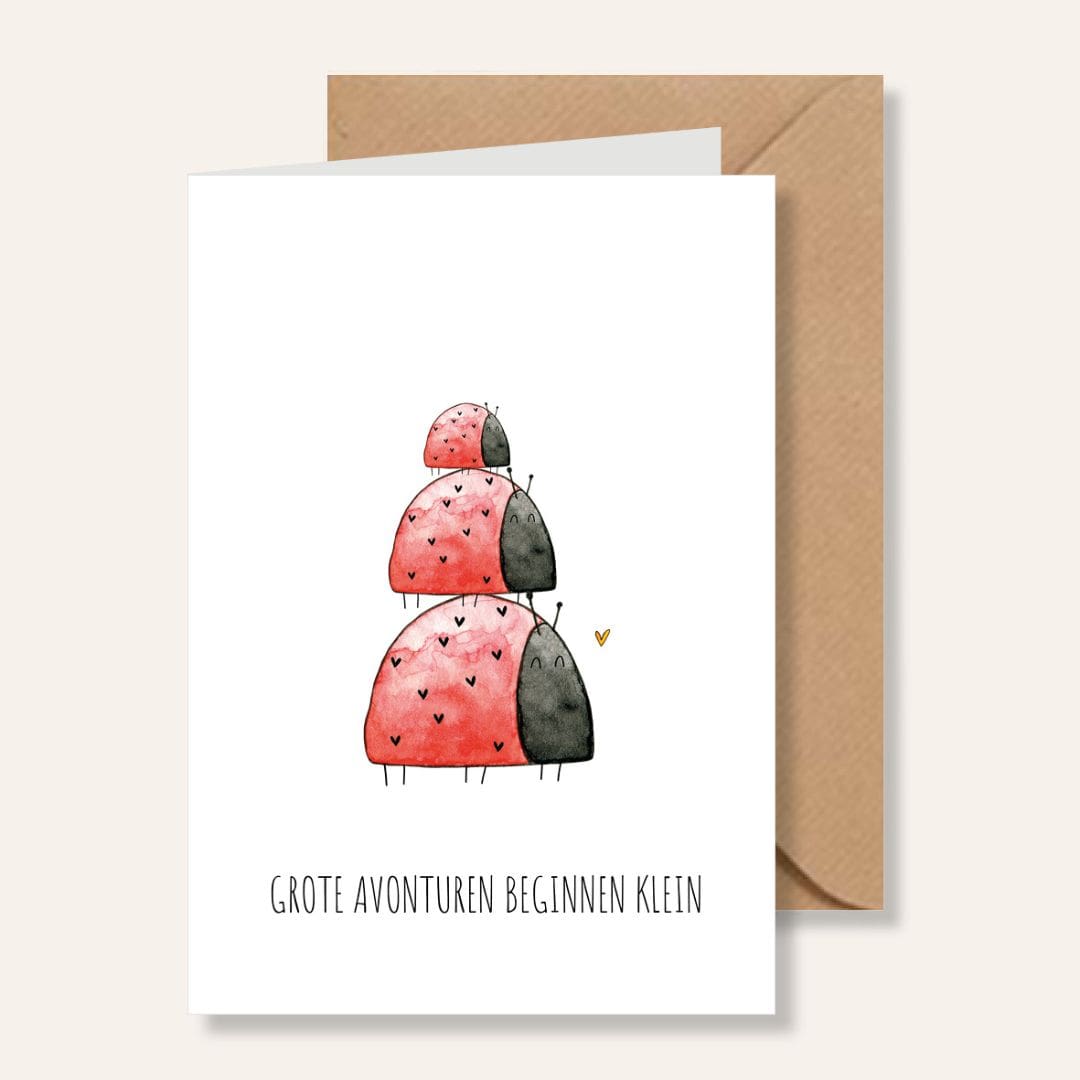 Juulz Illustrations - kaart Grote avonturen beginnen klein