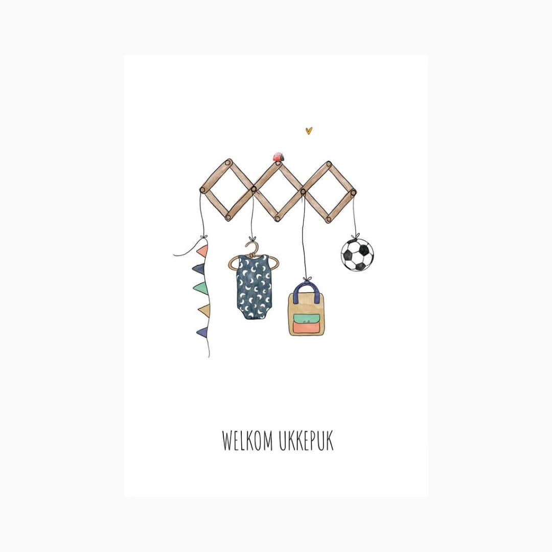 Juulz illustrations & design geboortekaartje - welkom ukkepuk jongen