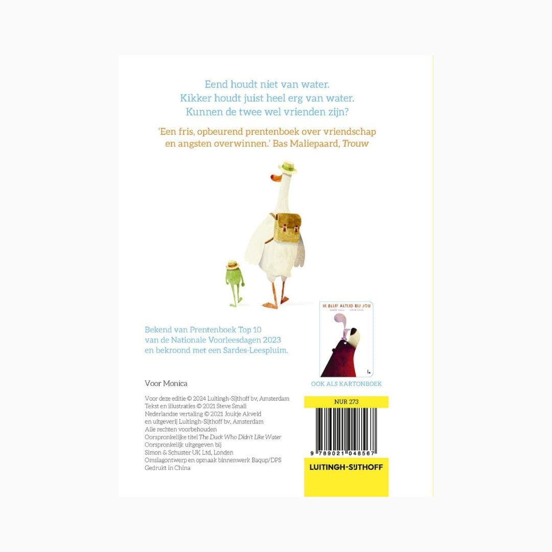 Kartonboek de eend die niet van water hield van steve small