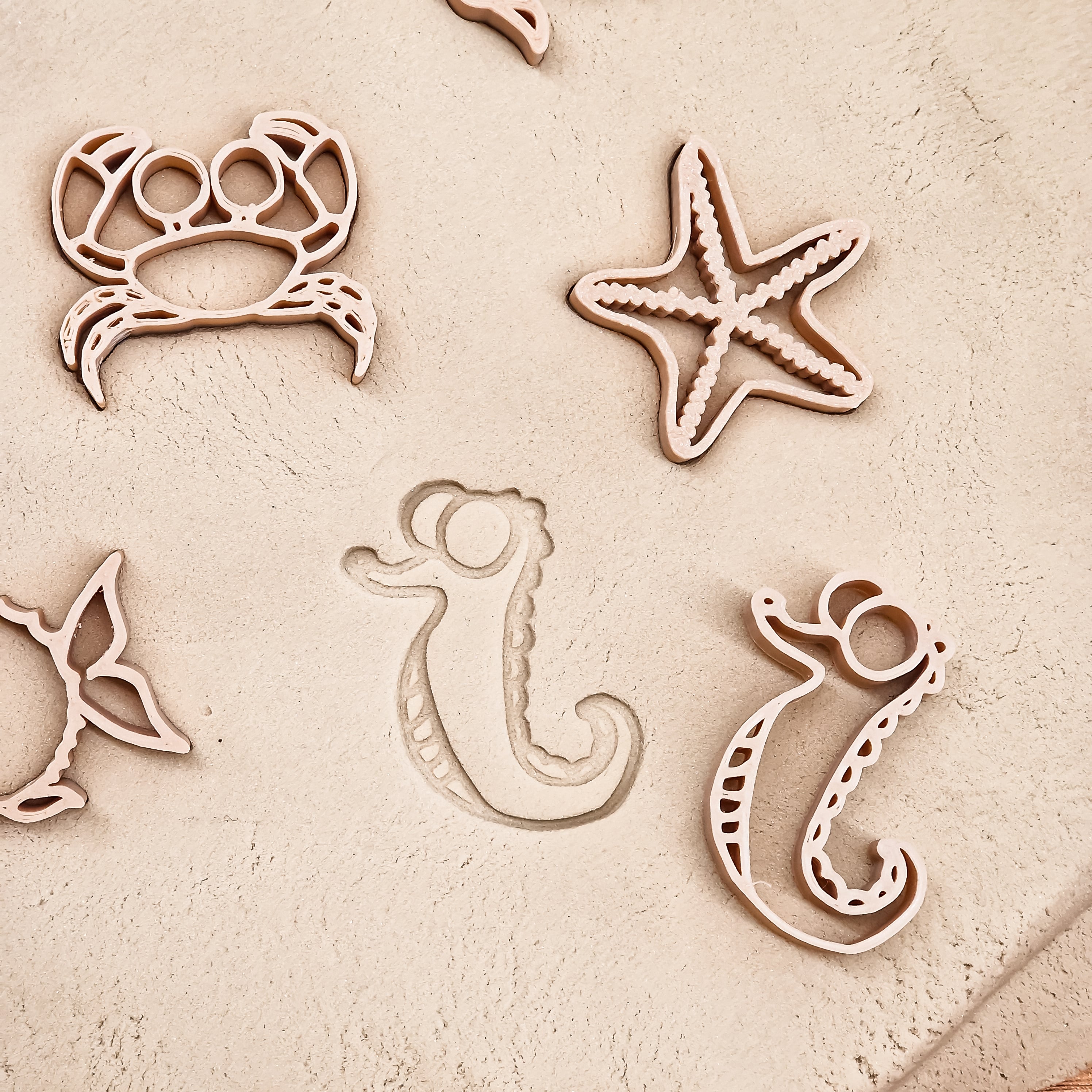 Grennn kinetisch zand vormpjes zeedieren