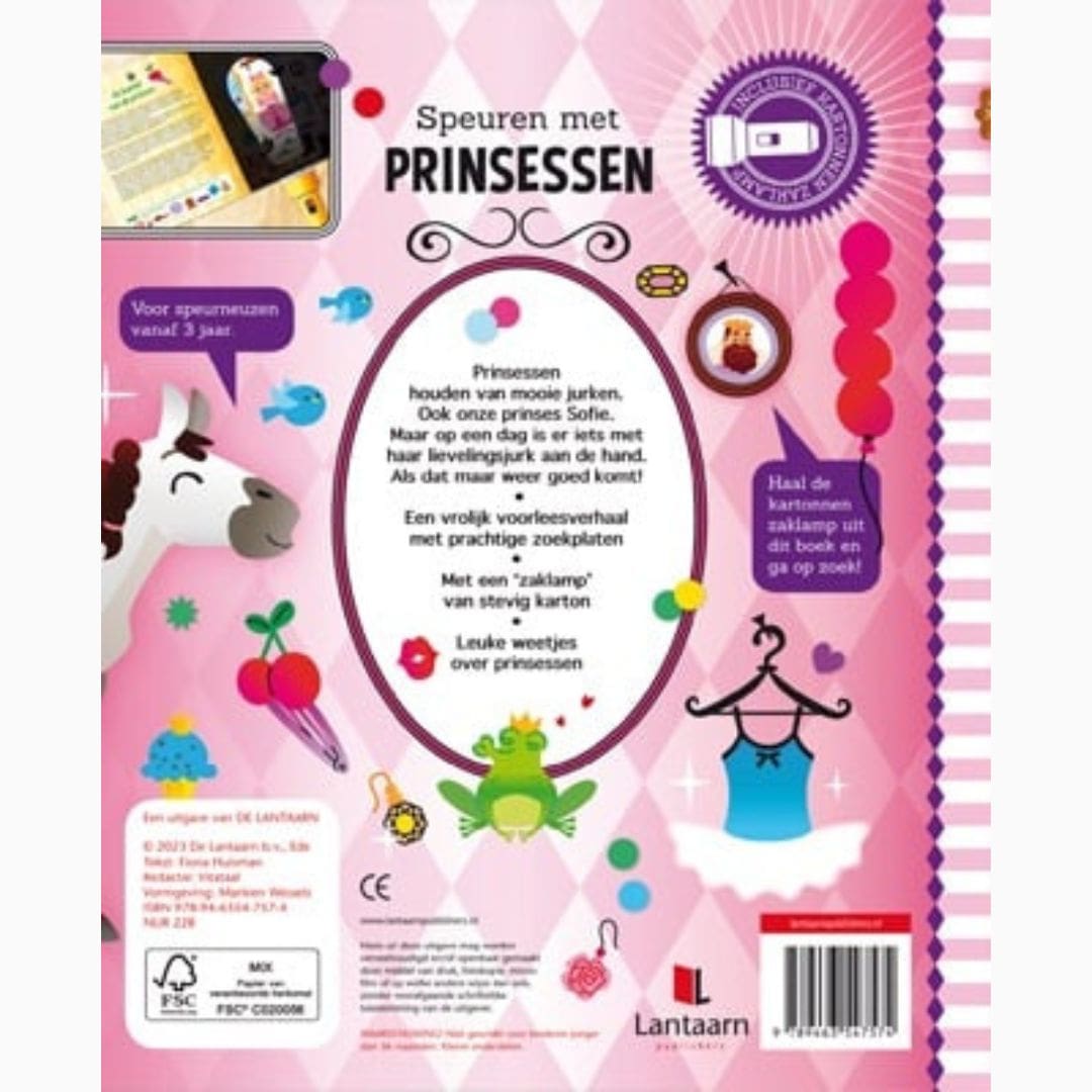 Zoekboek met zaklamp speuren naar Prinsessen van uitgeverij lantaarn publishers