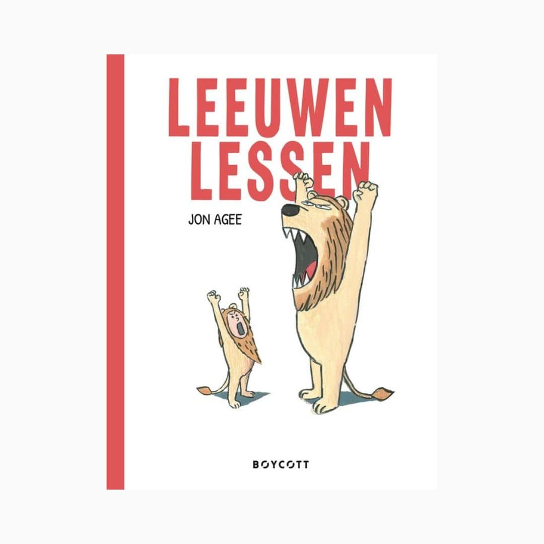 Prentenboek Leeuwenlessen van Jon Agee door uitgeverij Boycott uit de prentenboeken top 10 van 2025
