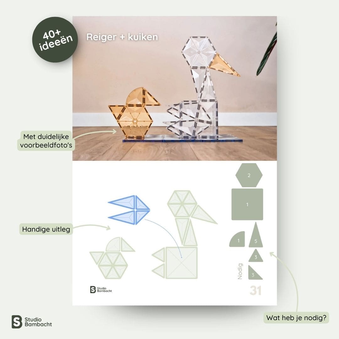 Speelgids Connetix met spelideeën voor magnetische tegels in lente thema