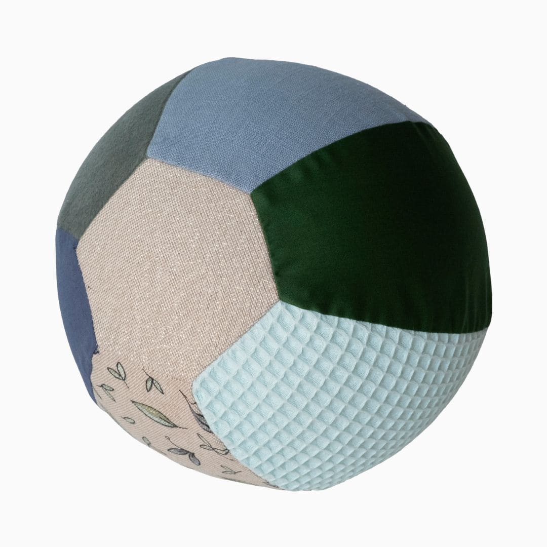 Little Botanic Label ballonbal jeans in de kleur blauw, groen en beige