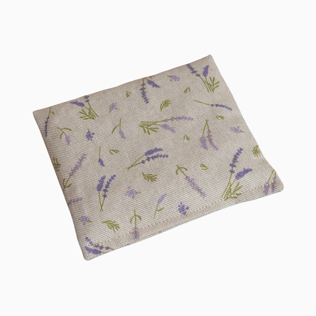 Little Botanic label sensorisch pittenzakje van linnen met lavendel print