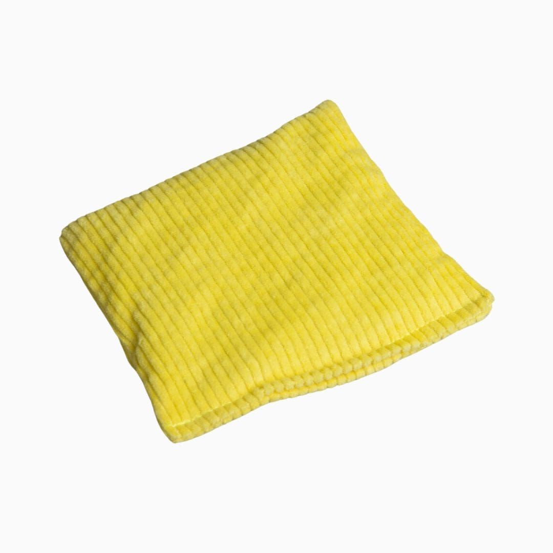 Little Botanic label pittenzakje van ribkatoen in de kleur lichtgeel