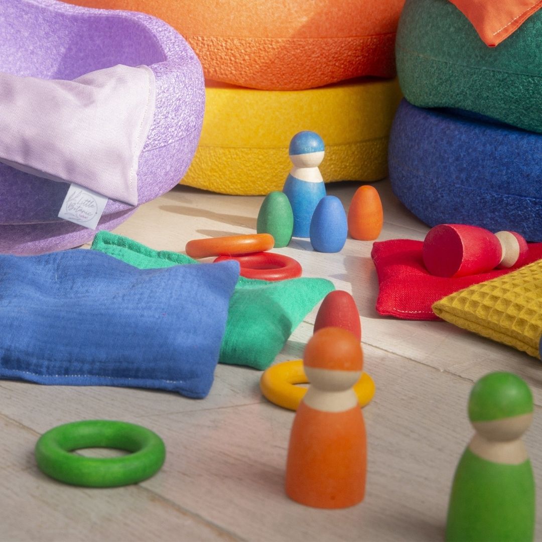 Grennn X Little Botanic Label pittenzakjes regenboog met waves set