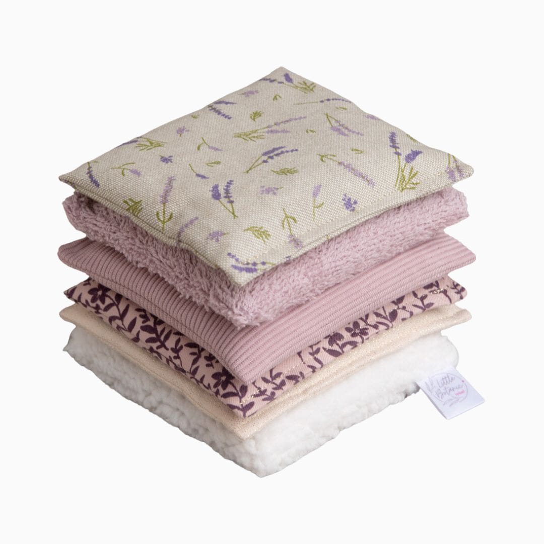 Little Botanic label pittenzakjes mauve in paarstinten