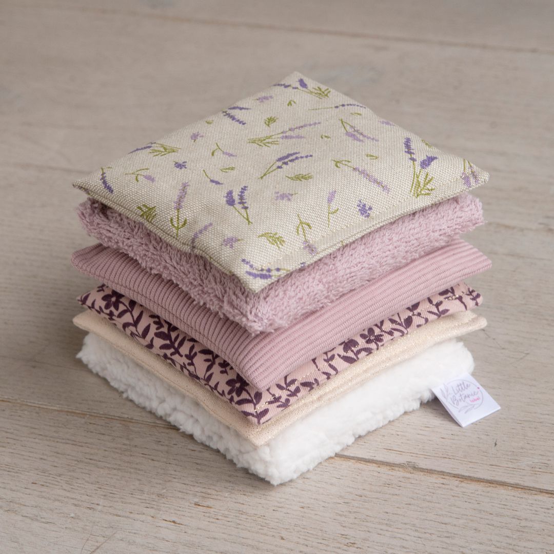 Little Botanic label pittenzakjes mauve in paarstinten