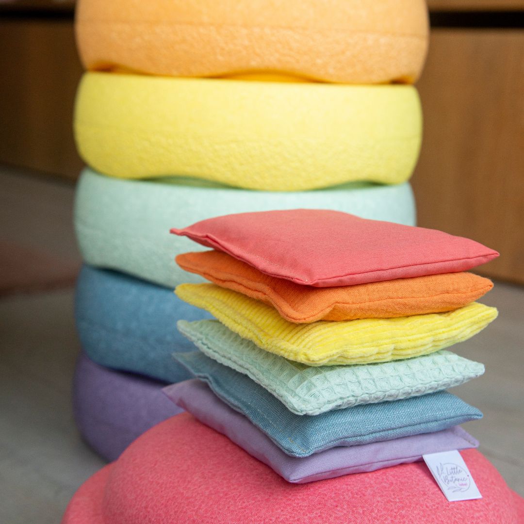 Little Botanic Label sensorische pittenzakjes pastel Stapelstein