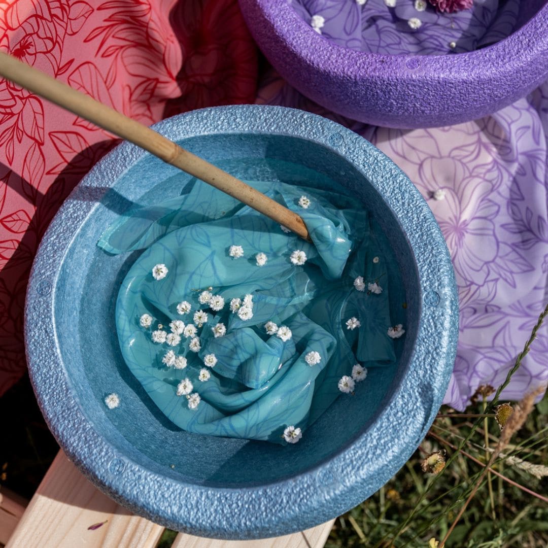 Little botanic label playcycle speeldoek in de kleur mintgroen met bloemenprint