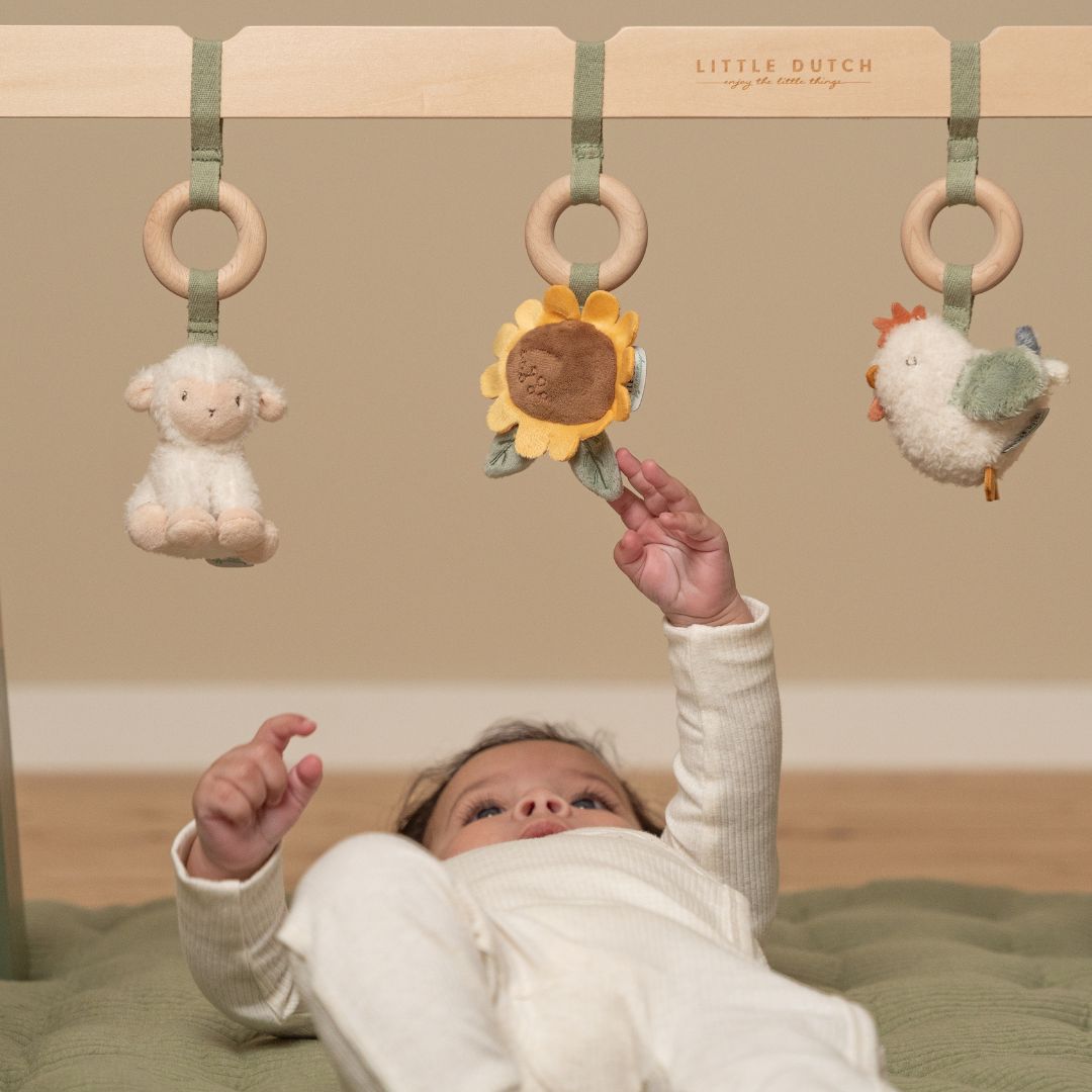 Little Dutch houten babygym Little Farm met schaap, zonnebloem en kip