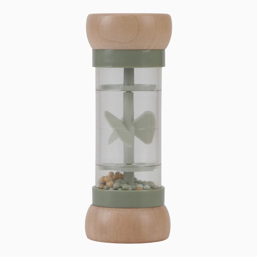 Little Dutch houten regenrammelaar in de kleur groen uit de Little Farm collectie