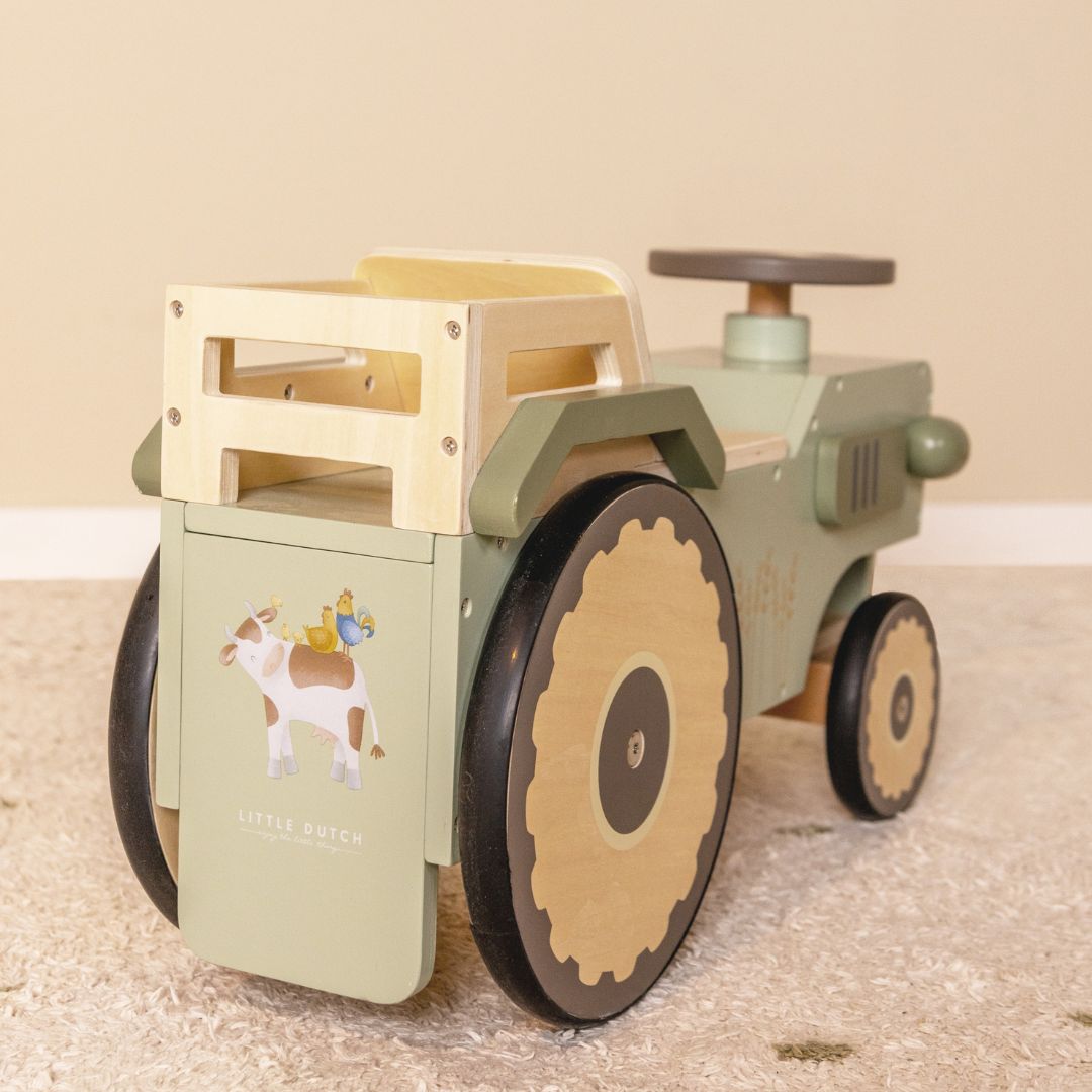Little Dutch houten looptractor Little Farm groen