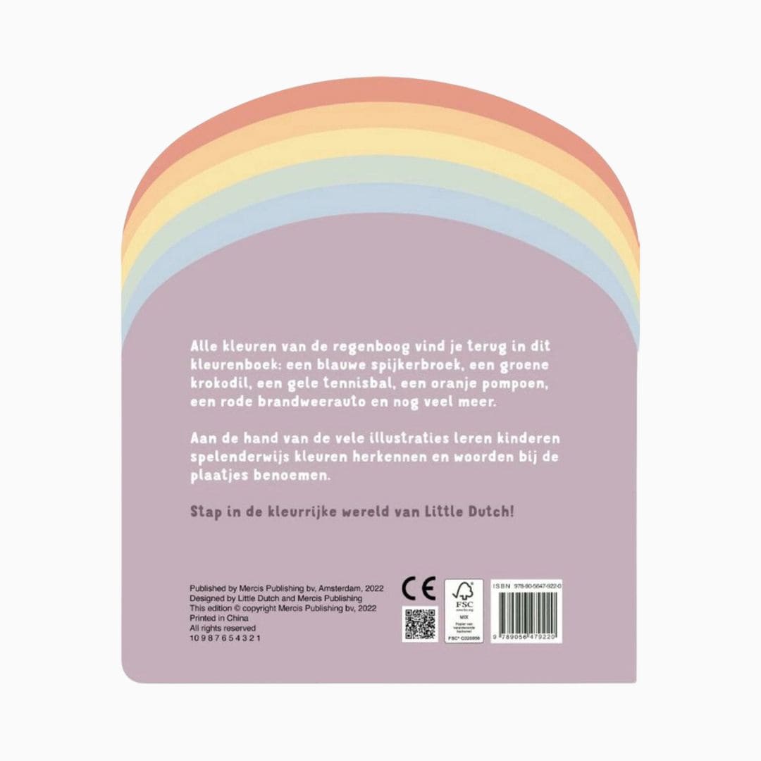 Kartonboek regenboog kleurenboek Little Dutch