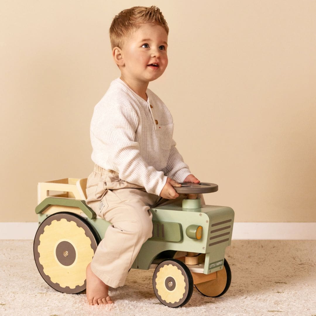 Little Dutch houten looptractor Little Farm groen