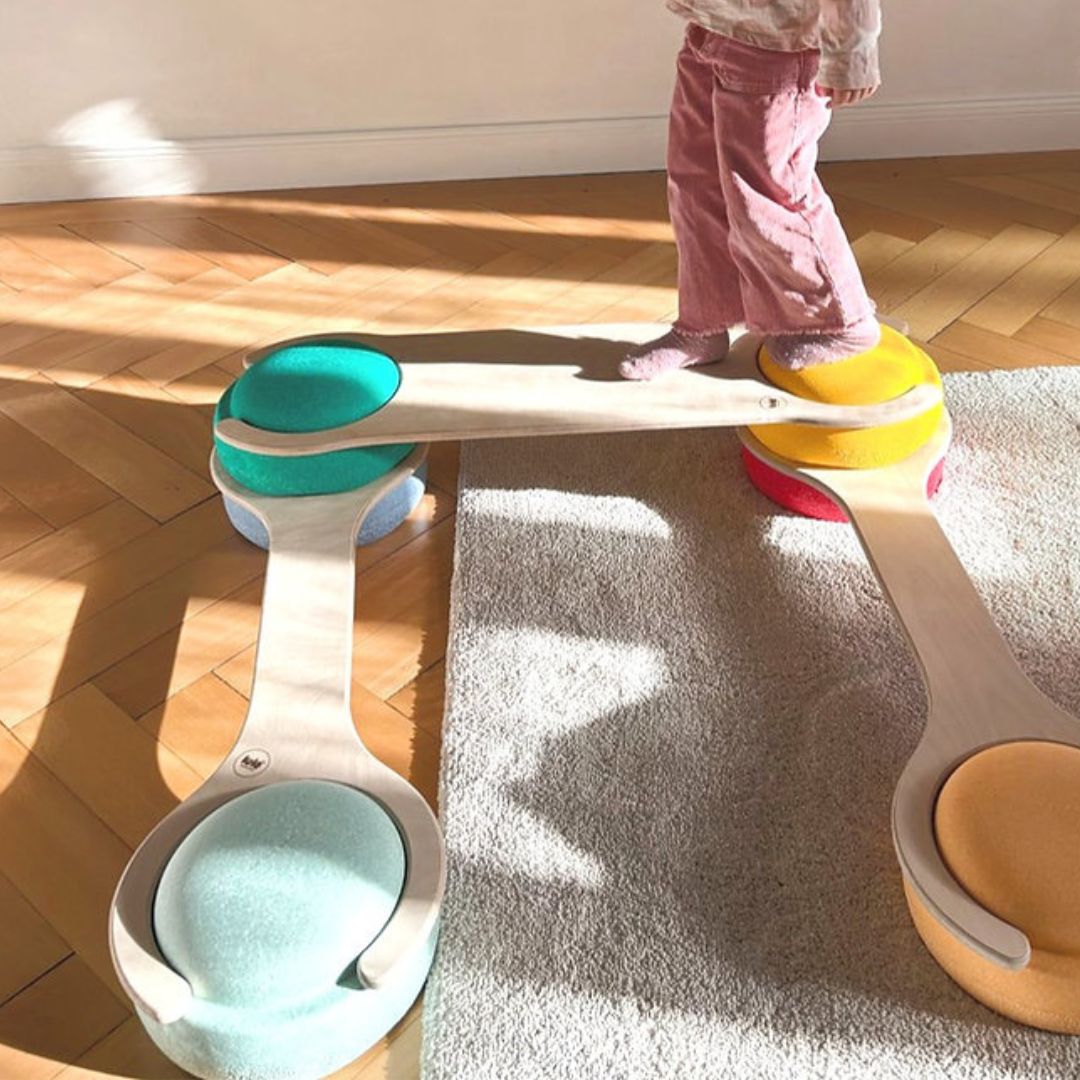 lulo set van 2 houten balansplanken voor stapelstein-stenen