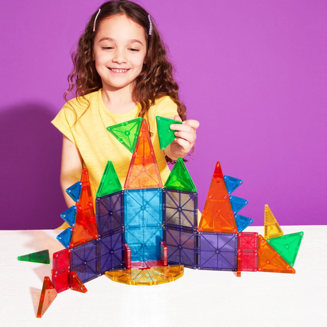 MagnaTiles magnetische tegels combiset met micromags mini magnetische tegels 62-delig
