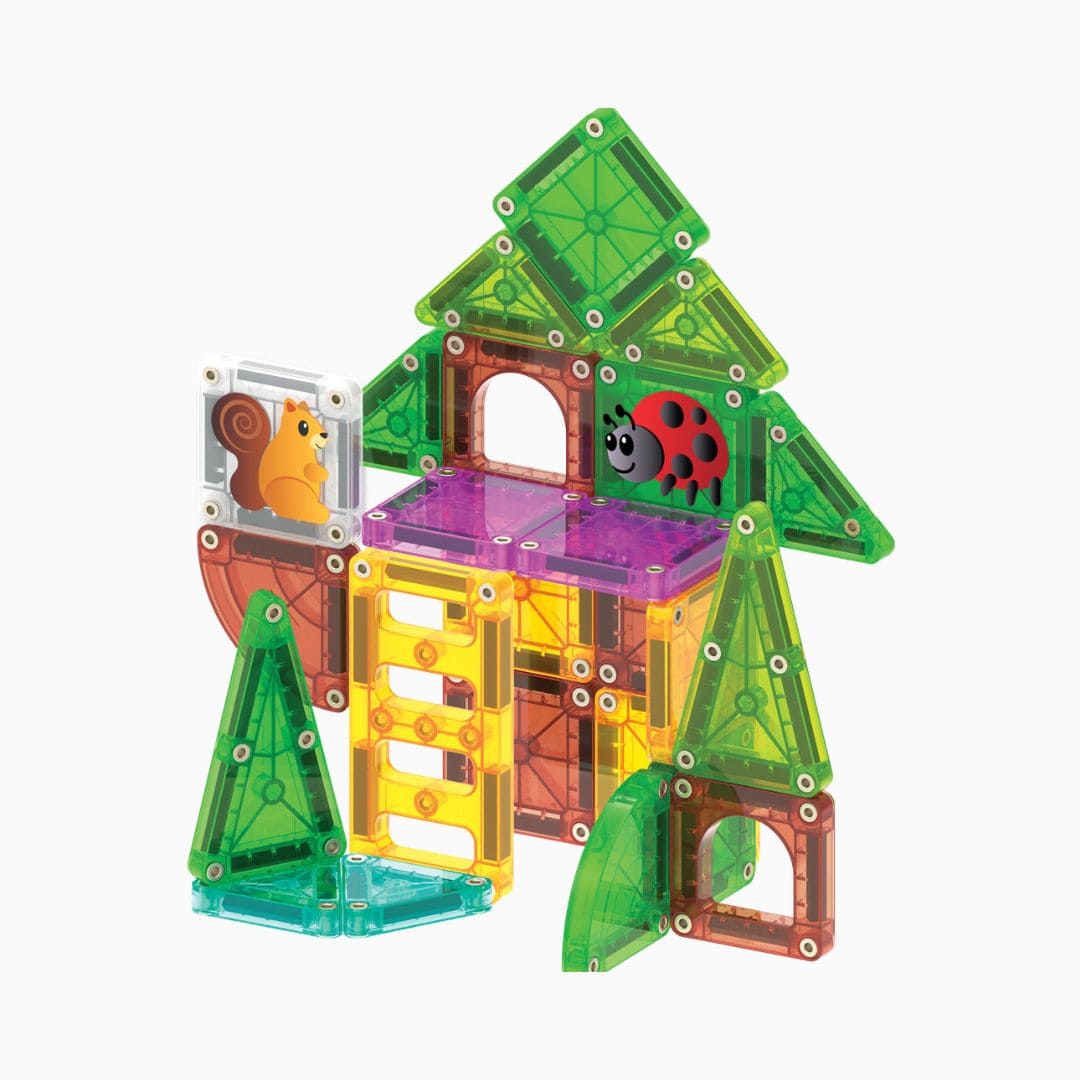 Magna-Tiles travel set met kleine magnetische tegels in het thema bos