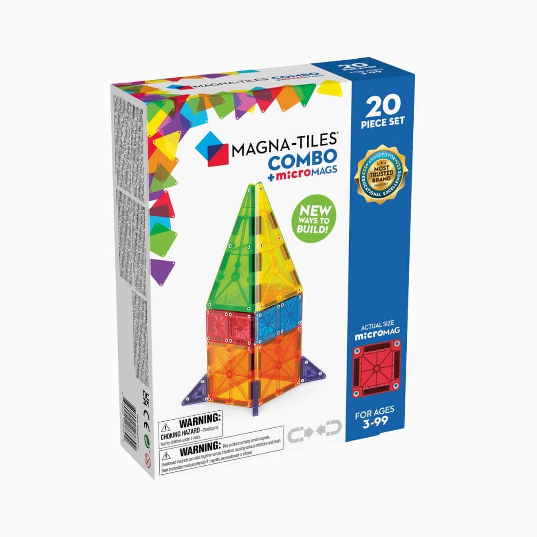 MagnaTiles magnetische tegels combinatieset met micromags mini magnetische tegels 20-delig