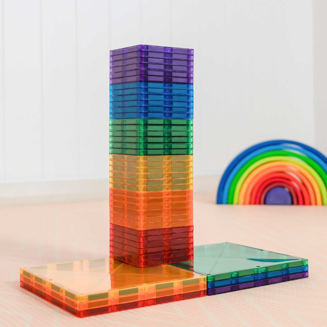 Connetix Rainbow magnetische tegels square pack met 42 vierkante tegels