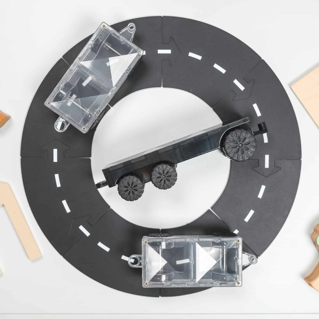 Connetix Rainbow magnetische tegels transport pack om auto's te maken