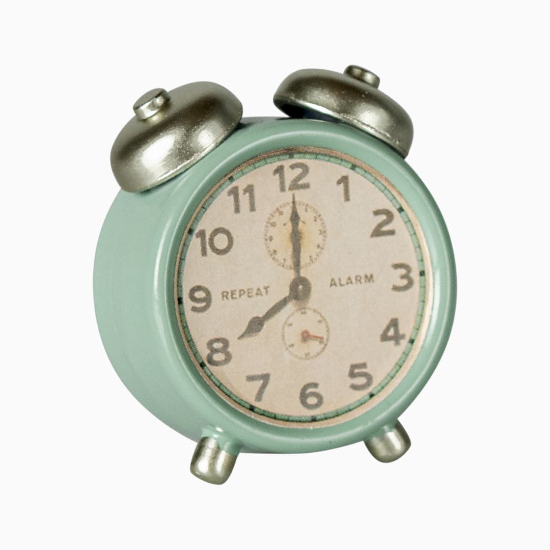 Maileg metalen alarmklok mintgroen