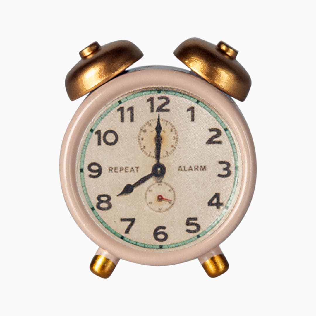Maileg metalen alarmklok in de kleur roze