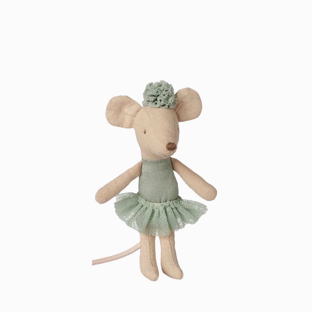 Maileg ballerina muis kleine zus in de kleur vintage mint