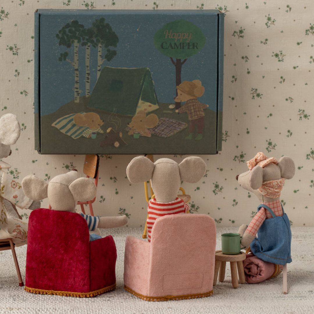 Maileg stoel - fluweel roze