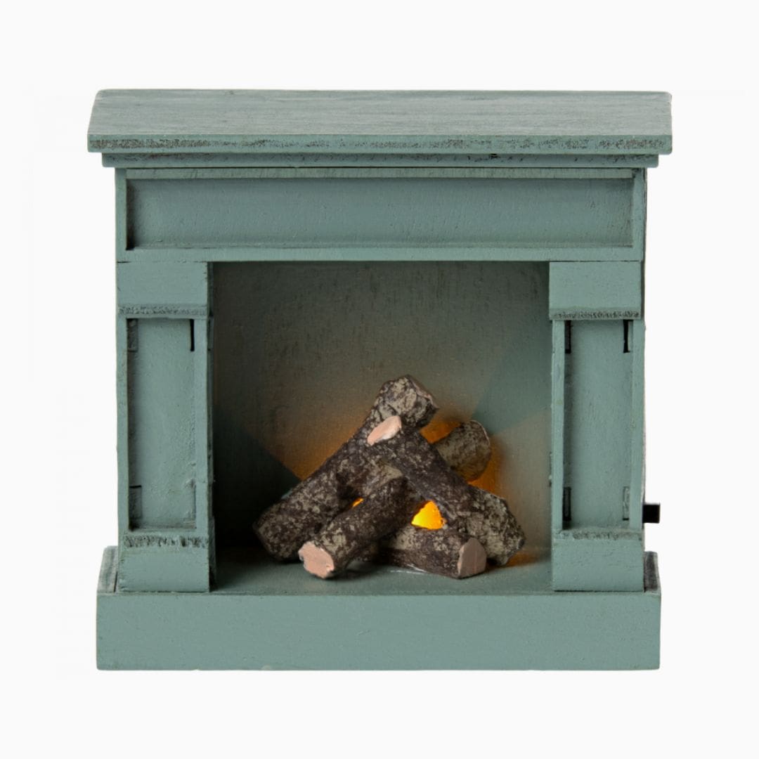 Maileg houten open haard - vintage blue
